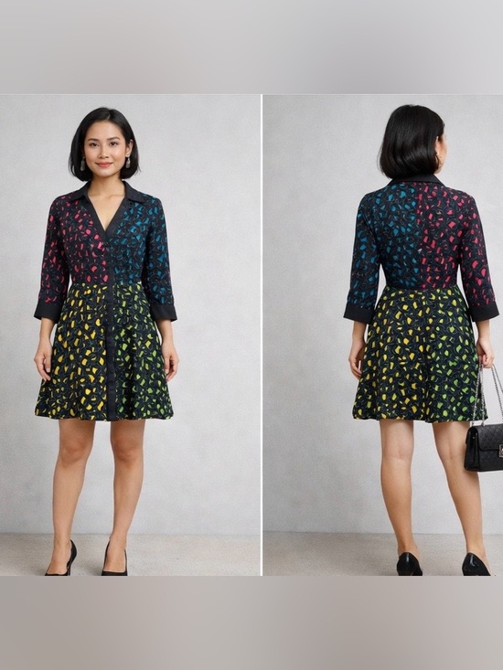 Alice + Olivia Dresses & Skirts - Alice + Olivia Black & Multi-Colored Mini Dress